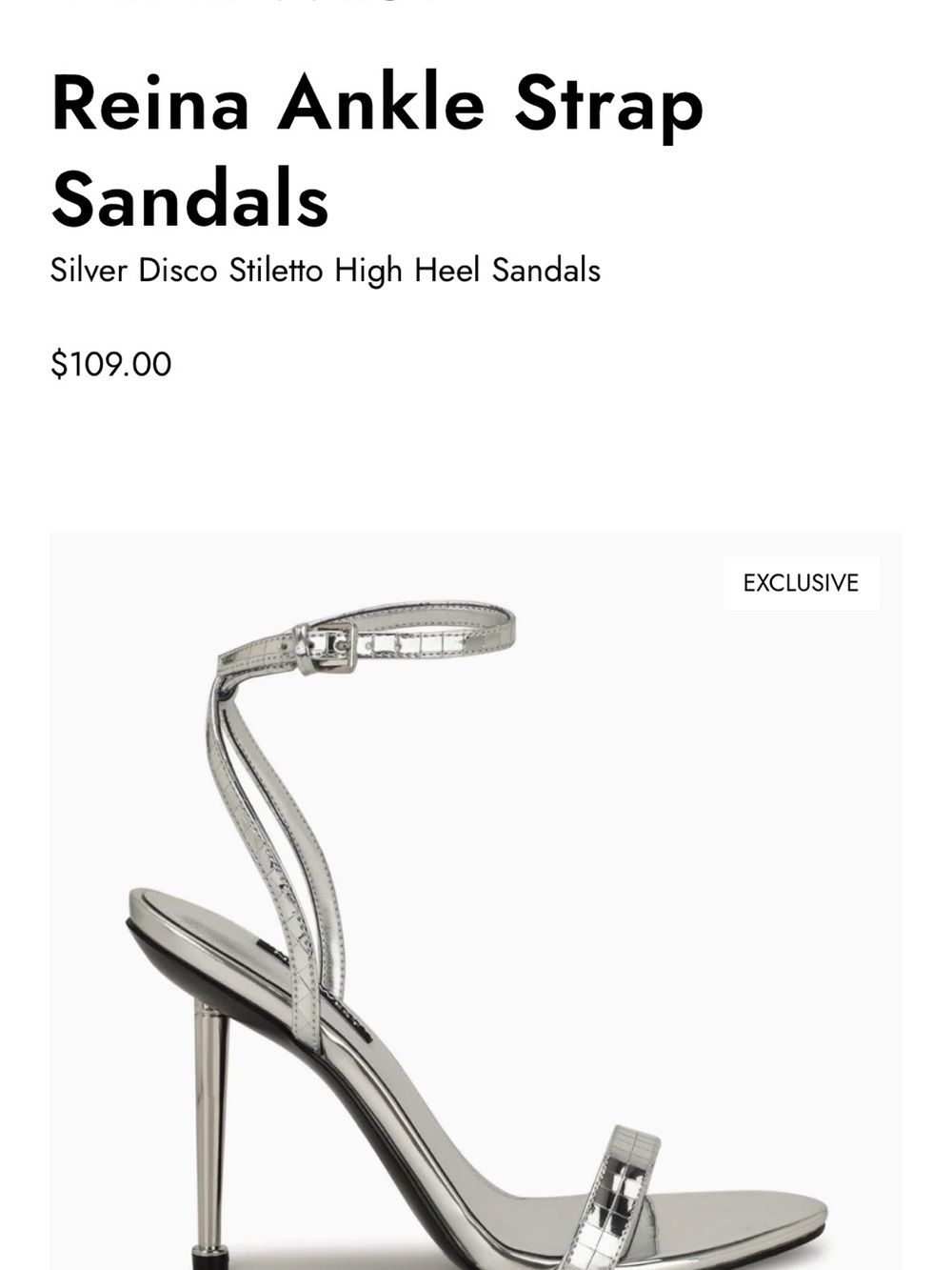 Nine West Reina Silver Ankle-Strap Stiletto Sandals. Only worn ONCE.